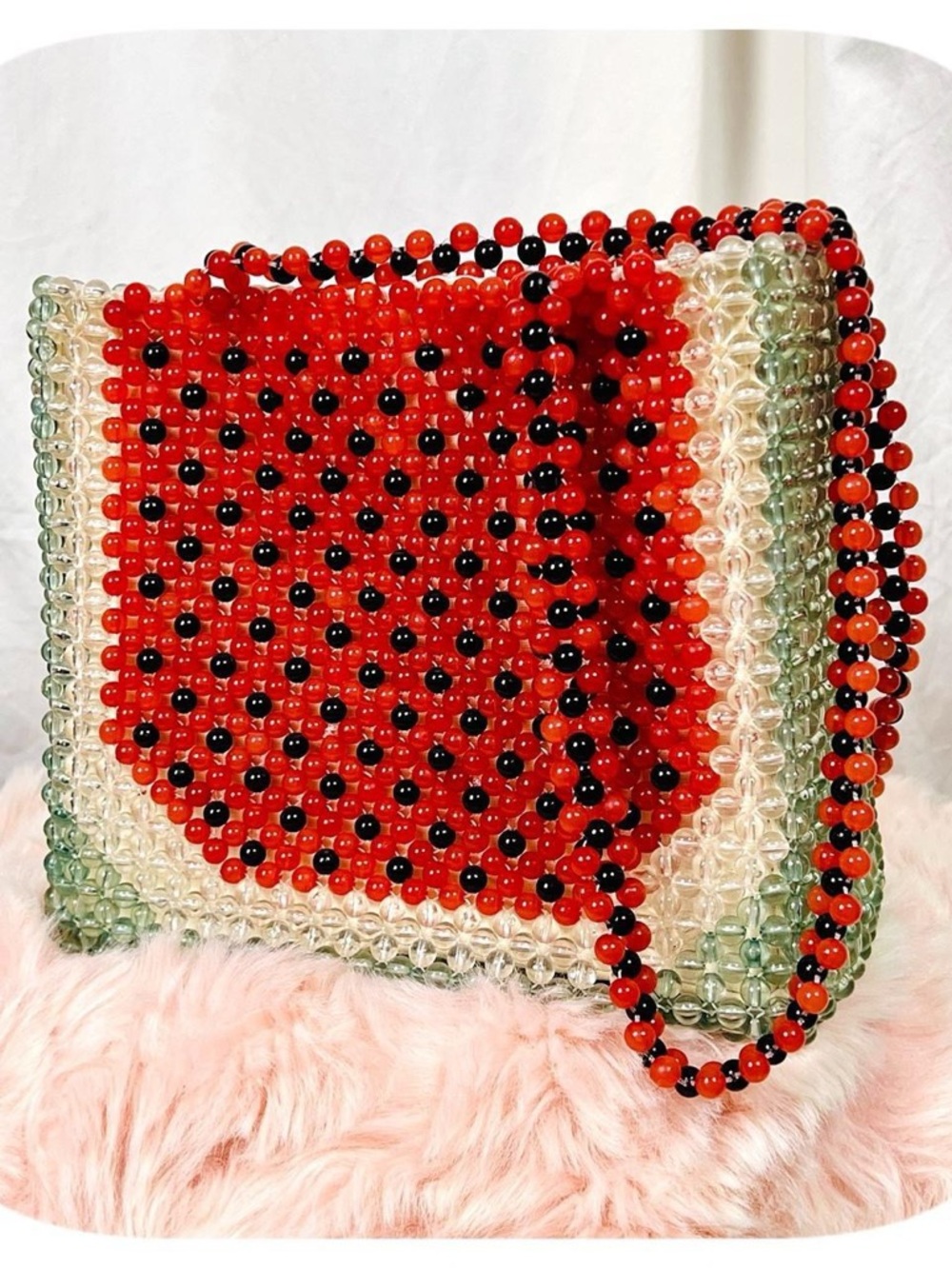 Cynthia Rowley Beaded Whimsy Fruit Watermelon Shoulder Bag